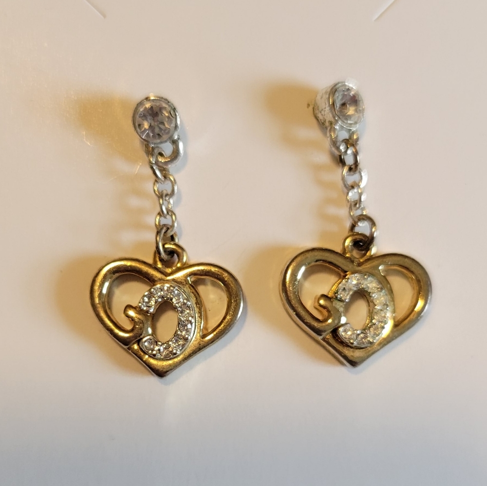 Vintage Gold Cubic Zirconia Earrings